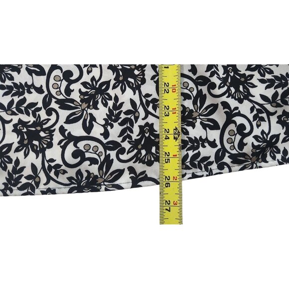 Loft Sleeveless Floral Print Blouse Size S Black & White - Picture 3 of 5